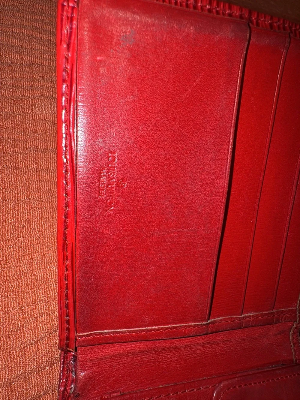 Louis Vuitton Red Epi Leather Bi-Fold Wallet